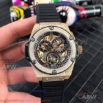 Perfect Replica XL Factory Hublot Big Bang Tourbillon Face All Gold Sand Case 45mm Watch